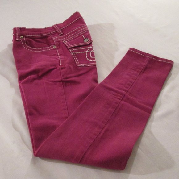 ❤ U-51 HOT PINK/FUCHSIA JEANS WITH EMBROIDERY ❤ - Picture 2 of 15